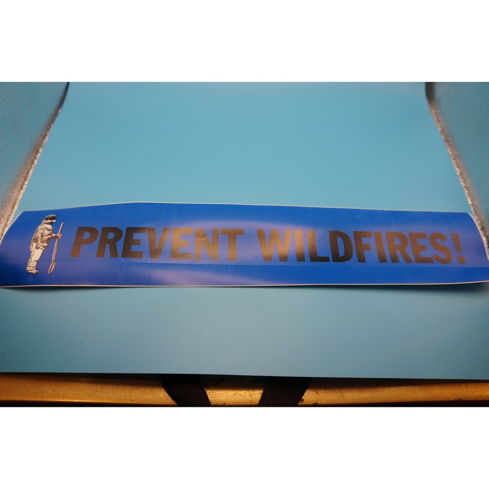 Smokey Bear Prevent Wildfires Bumper Sticker Blue Vintage Style Decal 15 Inch